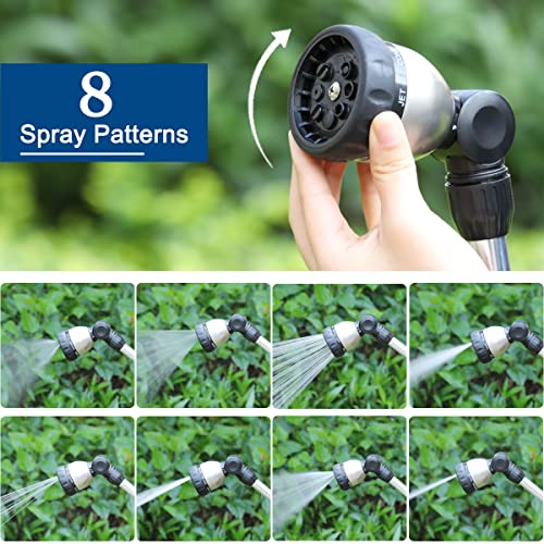 FANHAO Garden Hose Nozzle Thumb Control +16 Inches Metal Garden Hose Wand