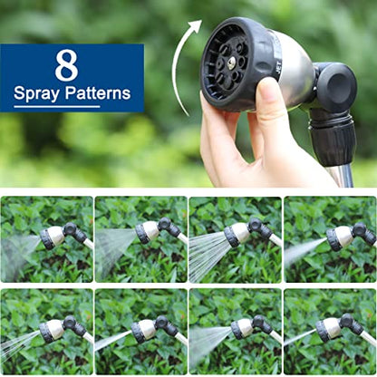 FANHAO Garden Hose Nozzle Thumb Control +16 Inches Metal Garden Hose Wand