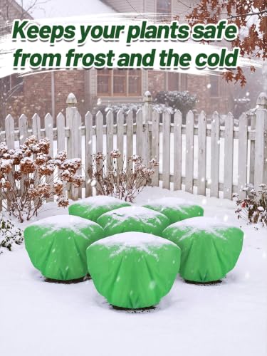 6Pcs 19.6x39.3" 70GSM Thick Plant Covers Freeze Protection for Winter Shrub - size: 19.6in x 39.3in