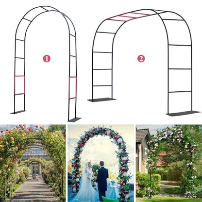 Thickened Tube Garden Arch Trellis - Metal Garden Arbor for Climbing Plants