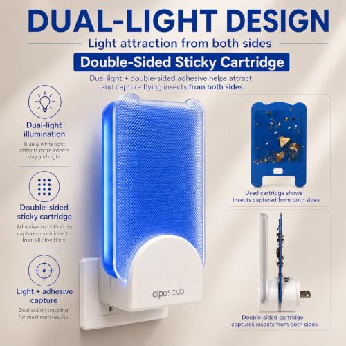 Plug-in Flying Insect Trap for Gnats & Fruit Flies, 1 Device + 5 Refills - size: 1 Device + 5 Refills