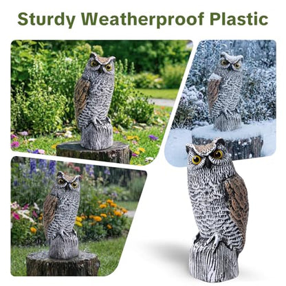 OFFO Realistic Owl Statue, Hand-Painted Garden Owl Decor, 15 Inch - size: 15 in