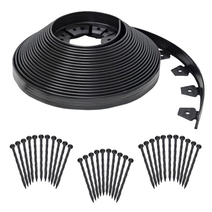 EasyFlex No-Dig Landscape Edging Kit - 100 ft., Black - style: 100 ft traditional