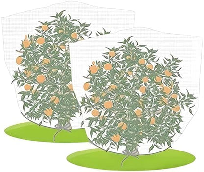 Agfabric 2 Pack Fruit Tree Netting Protection Bag with Drawstring,7.2x6.5 FT Garden Netting Insect Pest Barrier,Bird Netting Plant Covers for Vegetables Fruits Flower,White - color: 2pack, size: 86"x78"