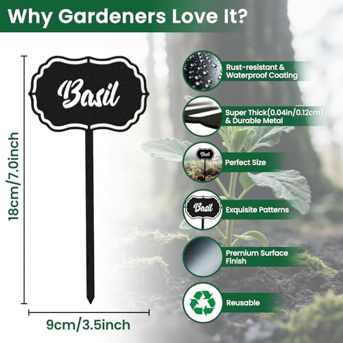 CUTHOLLOW 8PCS Food Spices Garden Plant Markers, Metal Plant Labels - style: Food Spices