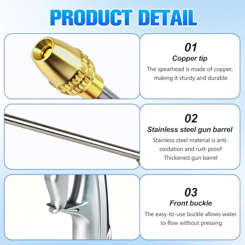 Brass High Pressure Power Washer,Heavy Duty Garden Hose Nozzle,Turn Any Hose into a High Pressure Water Cleaning Jet for Garden Spray,Car Wash & Pet Shower