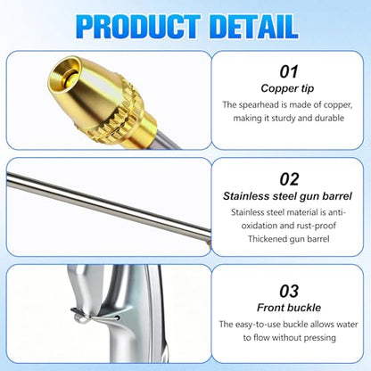 Brass High Pressure Power Washer,Heavy Duty Garden Hose Nozzle,Turn Any Hose into a High Pressure Water Cleaning Jet for Garden Spray,Car Wash & Pet Shower