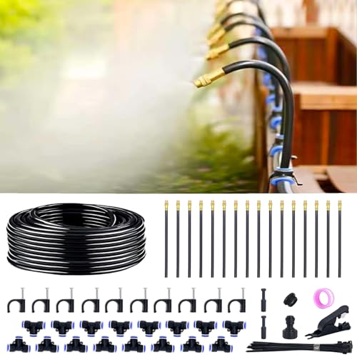 Thiswing 360° Adjustable Drip Irrigation System with 16 Nozzles - size: 50FT