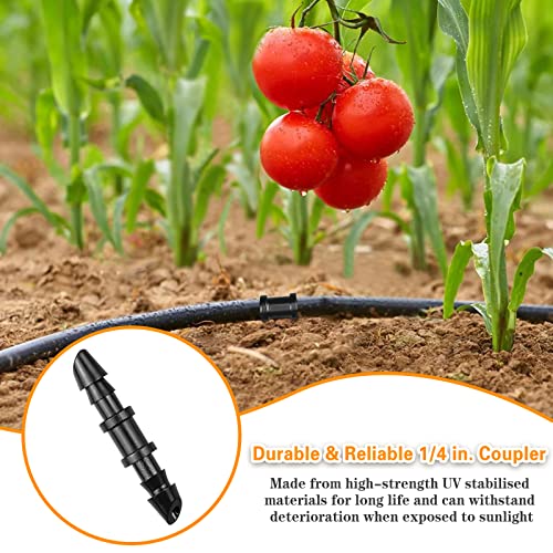 Gardrip Drip Irrigation Coupling Fittings：120 Pieces Barbed Coupler Irrigation Parts with Sharp End Fits for 1/4 Inch Irrigation Tubing Drip Line Connectors for Garden Lawn Irrigation System - color: Coupling-120P