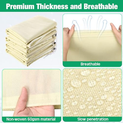 4 Pcs Plant Covers Freeze Protection 35.4" x 59", Beige - color: Beige
