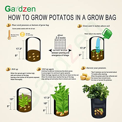 Gardzen 6 Pack BPA-Free 10 Gallon Vegetable Grow Bags
