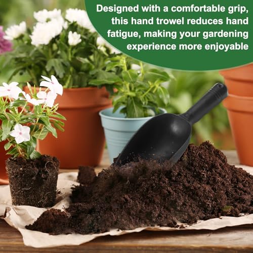 M METERXITY 1-Pack Garden Shovel Trowel Hand Shovels, 30cm/11.81 Inch Plastic Gardening Tools for Digging, Transplanting, Soil Loosening and Planting, Ergonomic Handle [Black] - color: Black