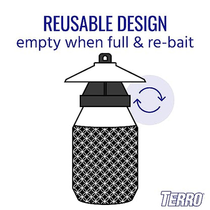 TERRO T380 Outdoor Reusable Fly Magnet Fly Trap - Poison Free Trap with Bait,(Pack of 6) - size: 6 Pack