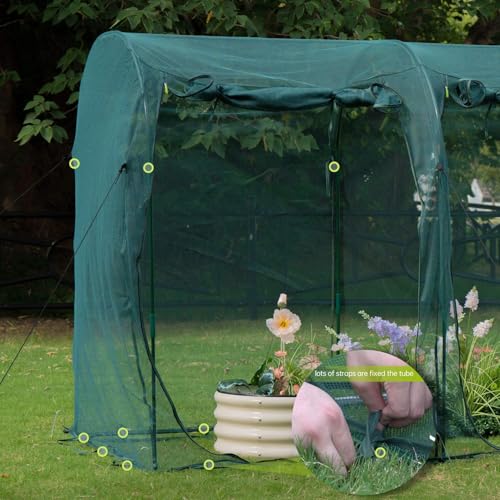 Poray Large 12.3X4FT Tunnel Plant Netting Cover,6FT Tall Crop Cage Tomato Netting for Vegetables&Fruits,Durable Gardening Net for Plant and Animals - style: 147*49*72inches Tunnel
