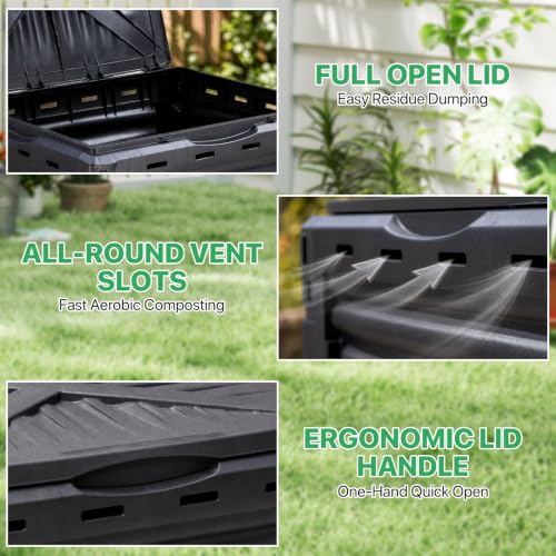 Athena Collection 80 Gallon Compost Bin, Green