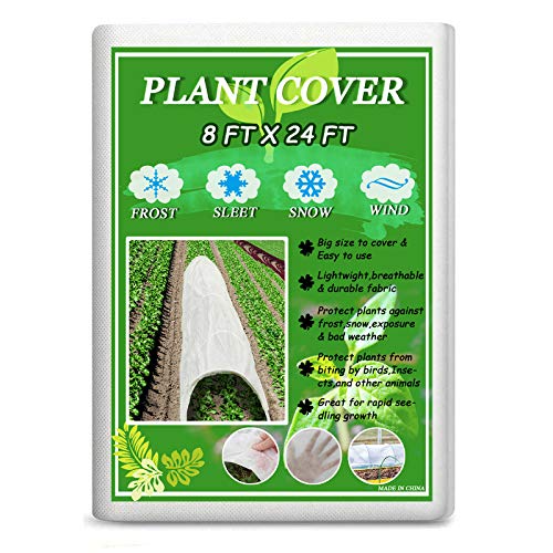 Darnassus 8FT×24FT Plant Covers Frost Cloth Breathable Floating Row Cover