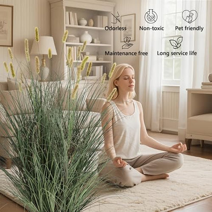 3ft Faux Onion Grass, Extra Lush Artificial Cattail Reed Grass 1-Pack - size: 3ft - 1pack