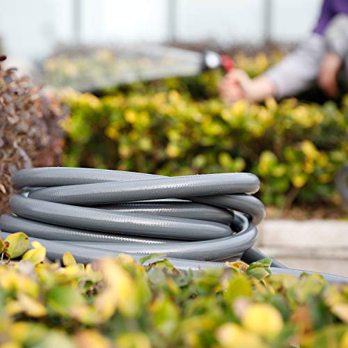 Worth 50 ft Gray PVC Garden Hose 5/8”, Male to Female Fittings - size: 5/8 in. x 50 ft.