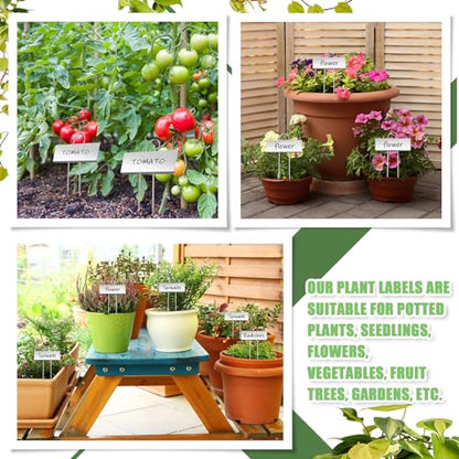 Maitys 38 Pcs Metal Plant Markers Outdoor, Silver Label with Black Ink - color: Silver Label With Black Ink