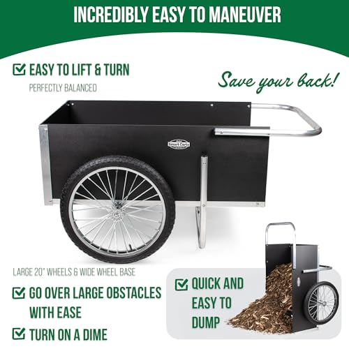 Ultimate Gardener Cart with 7 CF Capacity, Large 20-Inch Wheels for Effortless Maneuverability, and Aluminum Frame that is Strong, Lightweight, and Rustproof
