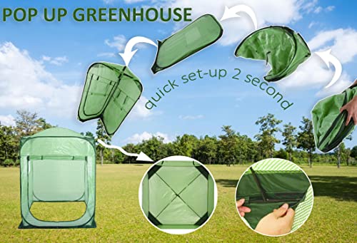 Porayhut Pop Up Greenhouse Tent,Portable X-Large Walk-in Flower House ,Indoor Outdoor Gardening Plant Sunshine Room with PE Mesh Cloth Cover for Protecting Plant from Cold Frost & Birds - style: 85'' Tall Large greenhouse tent