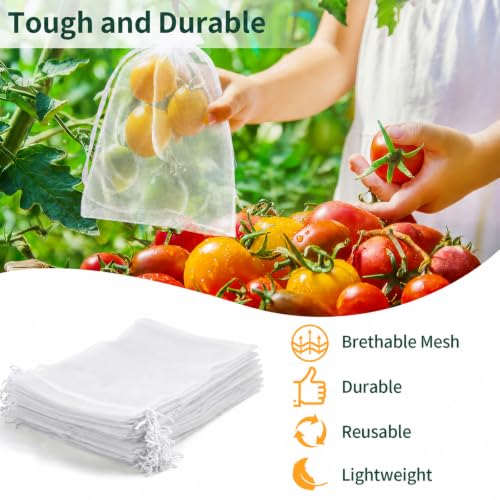 50 Pcs Fruit Protection Bags, 6×9 in Mesh Cover Nets for Tree, White - color: White, size: 6×9 in