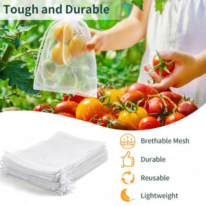 50 Pcs Fruit Protection Bags, 6×9 in Mesh Cover Nets for Tree, White - color: White, size: 6×9 in