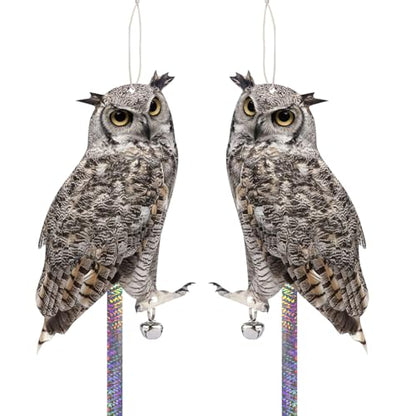 Fake Owl to Keep Pigeon Away, 2PCS Flat Plastic Owls - color: Grey Owl 2pcs