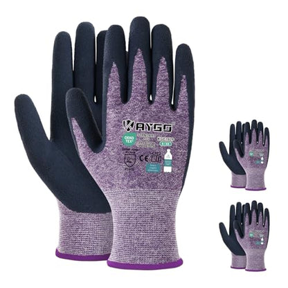 KAYGO Women's Work Gloves, Sandy Latex Grip, Breathable - color: Purple, size: Small