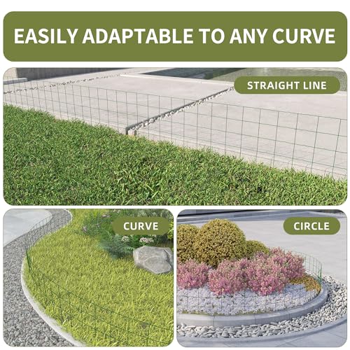 PROWORX Green Small Garden Fence Border Flat Wire Fencing 14”x40’(2 Rolls) - color: Green, size: Flat Wire-Total 14 in x 40 ft