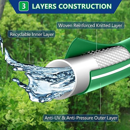 Short Garden Hose 6ft – Hybird Water Hose Leader - Small Hose Extender, Heavy Duty Hose Extension for Lawn Watering, Car Washing - Burst 500 Psi (Green, 6 FT) - size: 6 FT