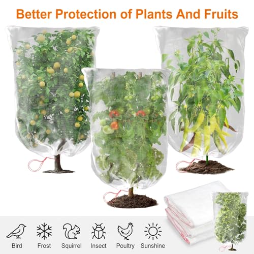 Sukh Bird Netting for Garden Protection - 3 PCS Blueberry Bush Netting, 2.3 x 3.3 FT