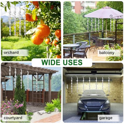 Woodpecker Deterrent for House, Wind Driven Rotation Reflective Scare Rods for Outside Garden and Yard, Outdoor Garden Décor (6PCS)
