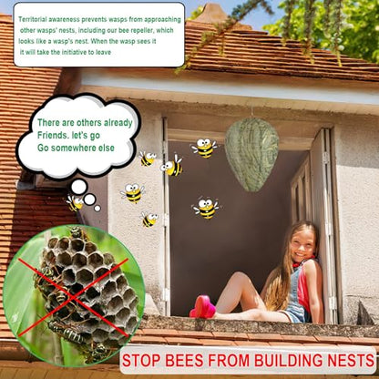 DECYOOL 8 Pack Paper Fake Wasp Nests Decoys for Yellow Jackets - color: Green