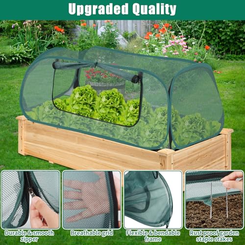 2 Pack Raised Bed Garden Covers, Garden Netting, 30% Sunblock, 45"X22"X16" - size: Green-2Pack