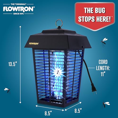 Flowtron Electric Bug Zapper, 1 Acre Outdoor, 40W UV, 5600V Zap, Black - color: Midnight Black