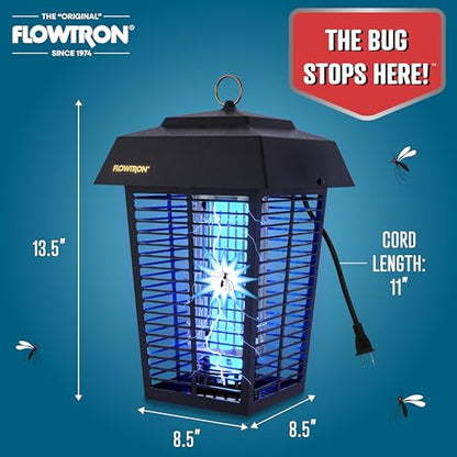 Flowtron Electric Bug Zapper, 1 Acre Outdoor, 40W UV, 5600V Zap, Black - color: Midnight Black