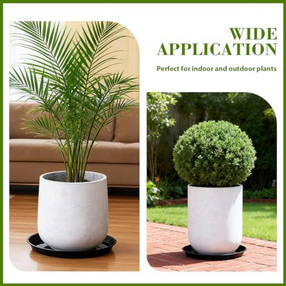 6 Pack 18 inch Plant Saucers for 15.5 inch Planters, Modern Matte Finish 18 20 22 25 inch Flower Pot Drip Tray Base for Indoors Outdoors, Heavy Duty Plant Trays to Catch Water, Black - size: 18 inch
