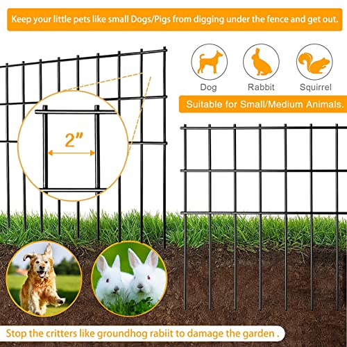 Getlay Garden Fencing Animal Barrier 37.5 ft(L)×15 in(H), 15 Panels No Dig Fence, Underground Critter Barrier for Decks, Small or Medium Pet Dog Digging Fence Barrier. Rust-Proof Metal Fence Stakes - size: 37.5 ft (L) × 15 in (H), 15 Pack