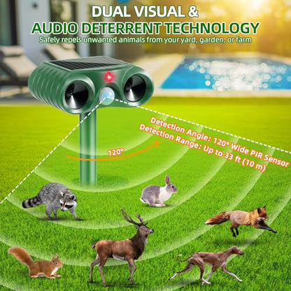 4 Pack Deer & Cat Deterrent with Motion Sensor for Yard & Garden