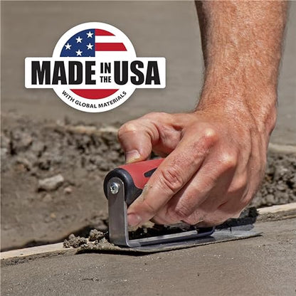 MARSHALLTOWN Curved Concrete Edger, 6 x 3 Stainless Steel Blade, 5/8 Lip x 1/2 Radius, Made In The USA, 121SSD - size: 6 x 3 x 5/8 x 1/2