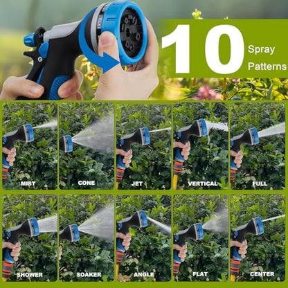 Garden Hose Nozzle with Adjustable 10 Watering Patterns Hose Spray Nozzle - color: Blue