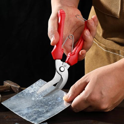 2 Pcs Garden Pruning Shears, Multifunctional Garden Scissors Set, 8" Stainless Steel Straight&Angled Pruning Floral Shears, Garden Shears for Cutting Flowers, Trimming Plants, Picking Fruits