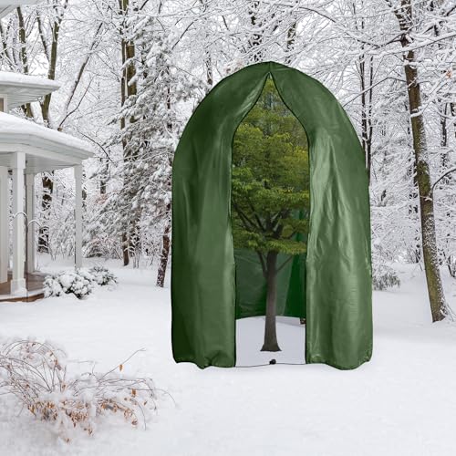 110" x 79" Large Plant Covers Freeze Protection, Thicken Plant Frost Cover - color: Dark Green