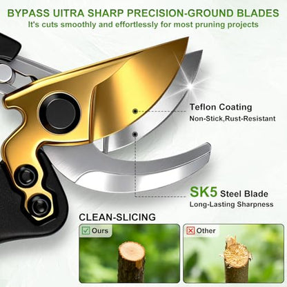 8" SK5 Bypass Pruning Shears, Hand Pruners and Garden Clippers