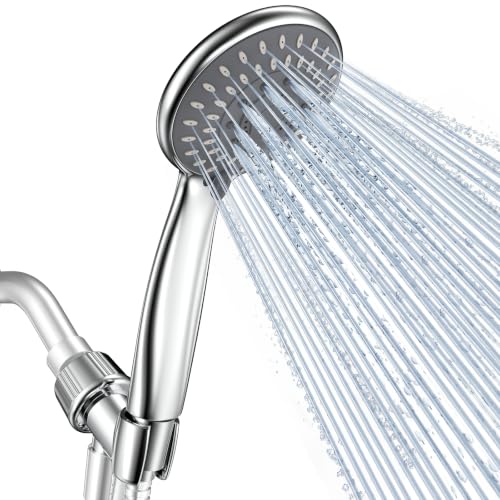HOPOPRO High Pressure Handheld Shower Head for Low Water Pressure with Hose - color: Silver