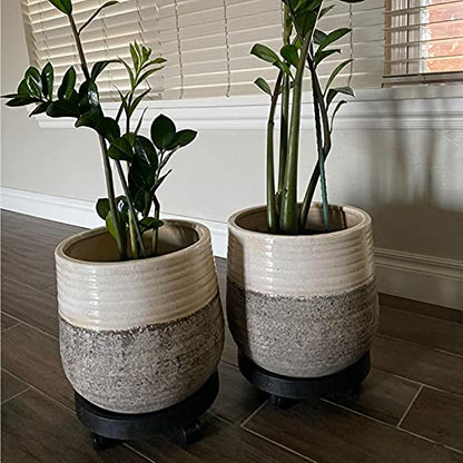 14 Inch Heavy Duty Plant Caddie with Wheels,Rolling Plant Stand Pot Trolley,Wheeled Planter Saucer Tray,Potted Flower Mover Dolly with Casters Round Coaster for Indoor Outdoor