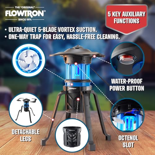 Flowtron Bug Trap Zapper, UV Light & Fan, 800V Grid, 530 Sq Ft Coverage