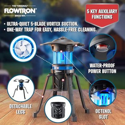 Flowtron Bug Trap Zapper, UV Light & Fan, 800V Grid, 530 Sq Ft Coverage