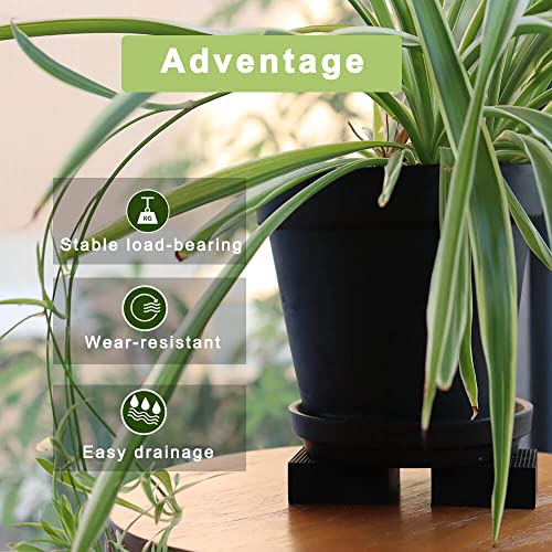 vensovo Invisible Rubber Pot Feet – Square Non-Slip Risers Elevate 3/4 Inch for Drainage & Airflow, 12 Pack Solid Pot Risers for Indoor & Outdoor Planters, Garden, Patio, Deck Use (2" Size)